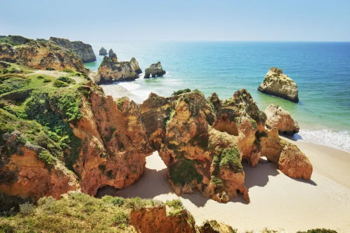 Framed Print : Coast impression Praia dos Tres Irmaos - Portugal, Algarve, Alvor, Praia dos Tres Irmaos