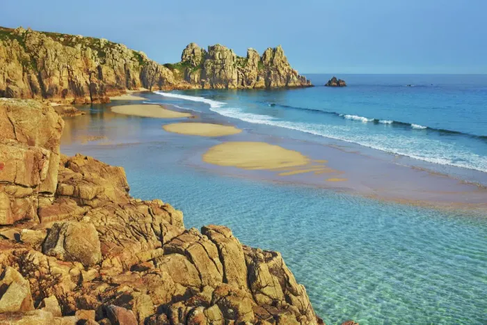 Framed Print : Coast landscape at Pednvounder Beach - United Kingdom, England, Cornwall, Porthcurno Framed Print : Coast landscape at Pednvounder Beach - United Kingdom, England, Cornwall, Porthcurno