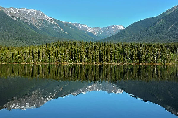 Coast Mountains and Eddontenajon Lake near Iskut along the Stewart Cassiar Highway, British Columbia, Canada