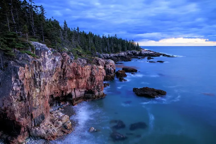 Framed Print : Coastal scene on the Schoodic Peninsula, Acadia National Park, Bar Harbor, Maine, United States