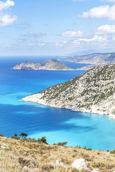 Coastline of the beautiful island of Kefalonia. Kefalonia, Greek Islands, Greece