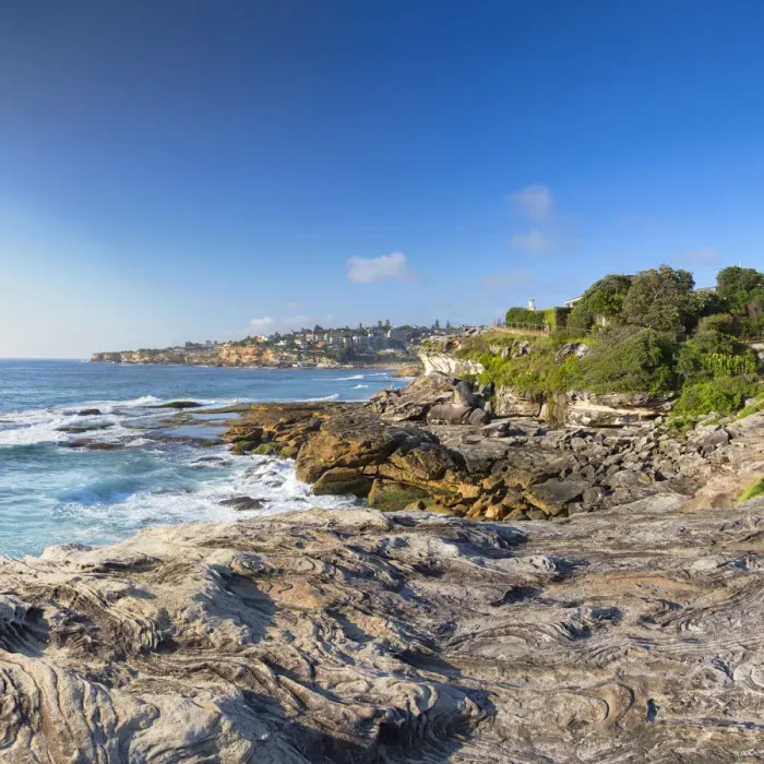 Framed Print : Coastline of Bondi to Bronte walk, Sydney, New South Wales, Australia Framed Print : Coastline of Bondi to Bronte walk, Sydney, New South Wales, Australia