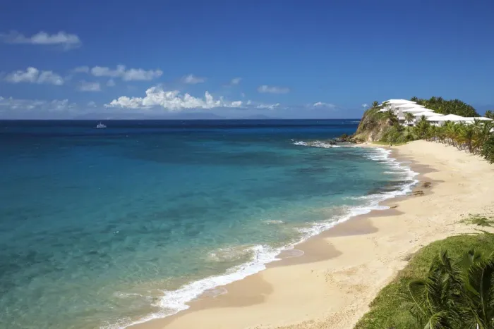 Framed Print : Coastline at Curtain Bluff, Antigua, West Indies, Caribbean