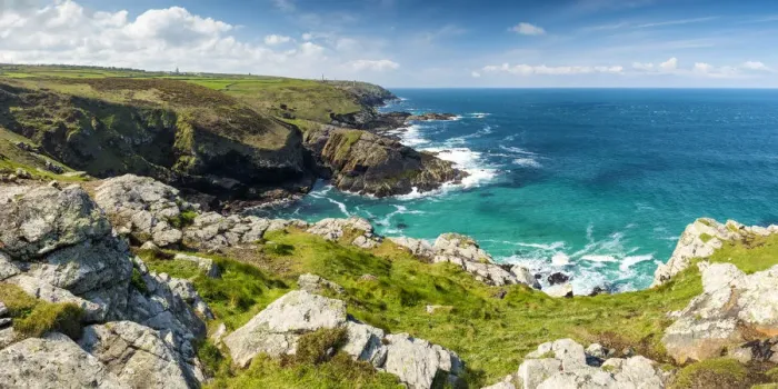Framed Print : Coastline at Pendeen Watch, Cornwall, England