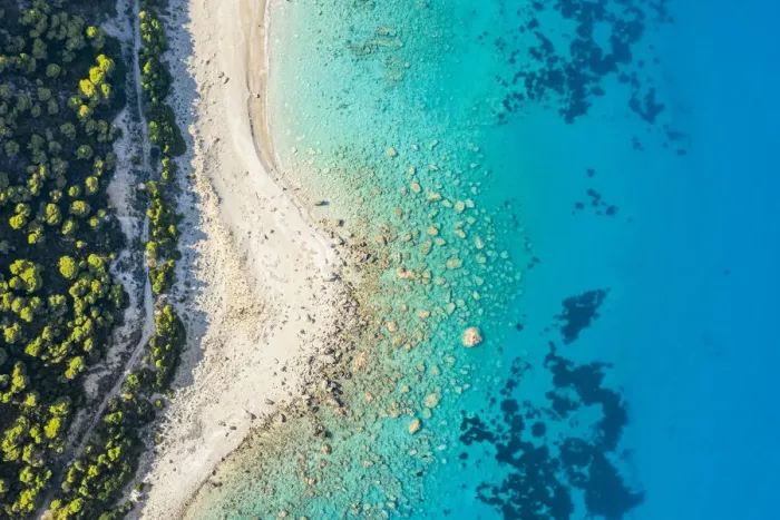 Framed Print : Coastline and sea. Lefkada, Ionian Islands region, Greece Framed Print : Coastline and sea. Lefkada, Ionian Islands region, Greece