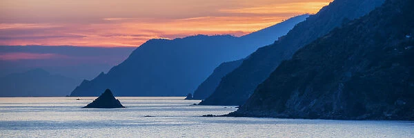 Coastline at Sunset, Cinque Terre, Liguria, Italy