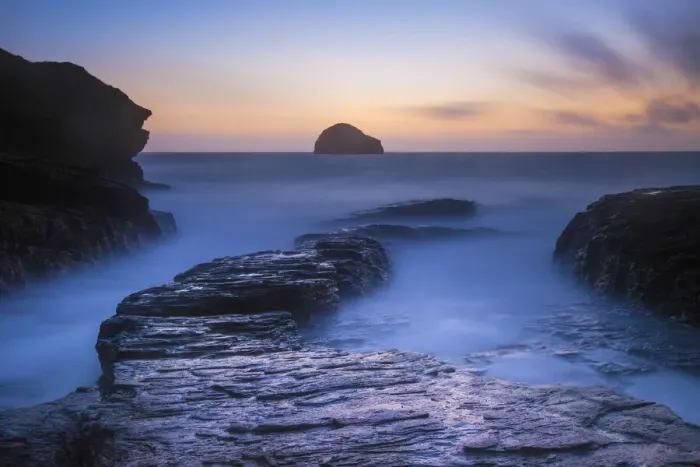 Framed Print : Coastline at Trebarwith Strand, Treknow, Cornwall, England