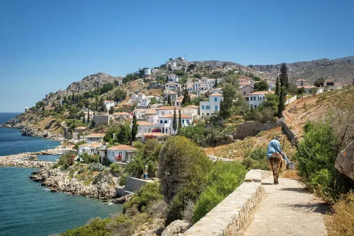 Framed Print : Coatal path towards Hydra Town, Hydra (Ydra), Saronic Islands, Greece Framed Print : Coatal path towards Hydra Town, Hydra (Ydra), Saronic Islands, Greece