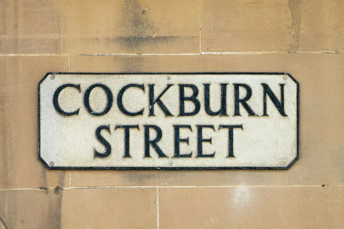 Framed Print : Cockburn Street sign on wall, UNESCO, Old Town, Edinburgh, Lothian, Scotland, UK Framed Print : Cockburn Street sign on wall, UNESCO, Old Town, Edinburgh, Lothian, Scotland, UK