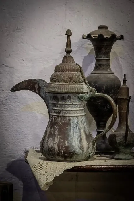 Framed Print : Coffee pot, Al-Balad (historic old town), UNESCO World Heritage Site, Jeddah, Makkah Province, Saudi Arabia