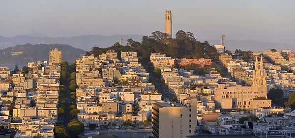 Coit Tower and Telegraph Hill, San Francisco, California, USA