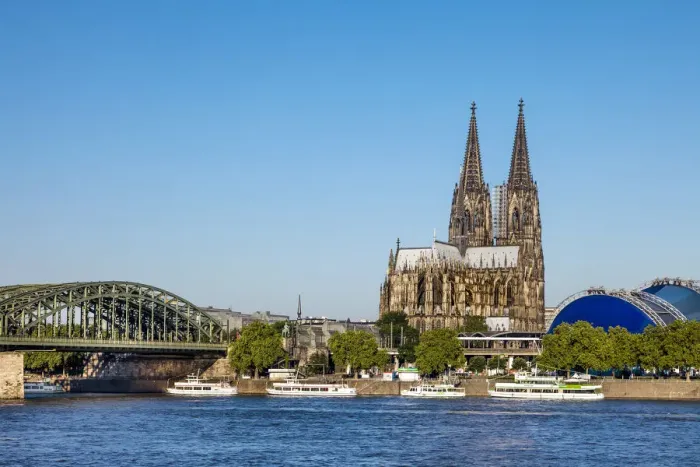 Framed Print : Cologne Cathedral, River Rhine and Hohenzollern Bridge, Cologne, North Rhine Westphalia Framed Print : Cologne Cathedral, River Rhine and Hohenzollern Bridge, Cologne, North Rhine Westphalia