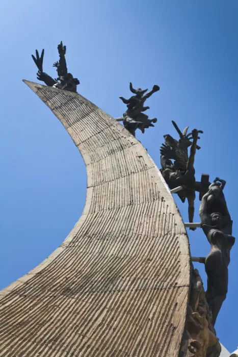 Framed Print : Colombia, Antioquia, Medellin, Parque de la Luz, Monumento a la Raza by Rodrigo Arenas