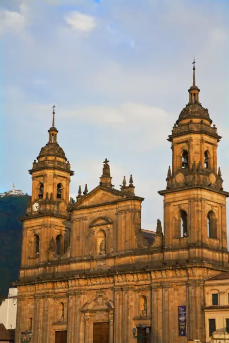 Framed Print : Colombia, Bogota, Plaza de Bolivar, Neoclassical Cathedral Primada de Colombia