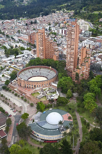 Colombia, Bogota, View of the Centro internacional, Plaza de Toros de Santa Maria
