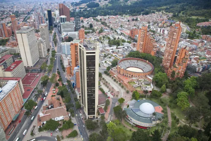 Framed Print : Colombia, Bogota, View of the Centro internacional, Plaza de Toros de Santa Maria Framed Print : Colombia, Bogota, View of the Centro internacional, Plaza de Toros de Santa Maria