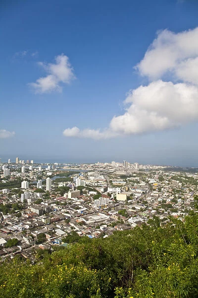 Colombia, Bolivar, Cartagena De Indias, View of Cartagena from La Popa Convent, looking