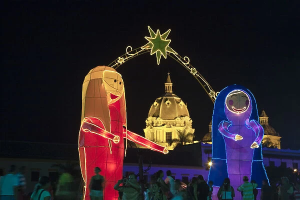 Colombia, Bolivar, Cartagena De Indias, Christmas at Parque de la Marina and Dome