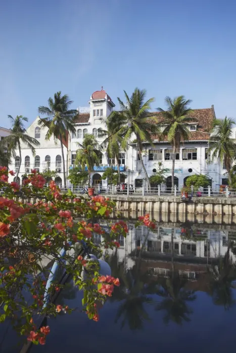 Framed Print : Colonial buildings along canal of Kali Besar, Kota, Jakarta, Java, Indonesia