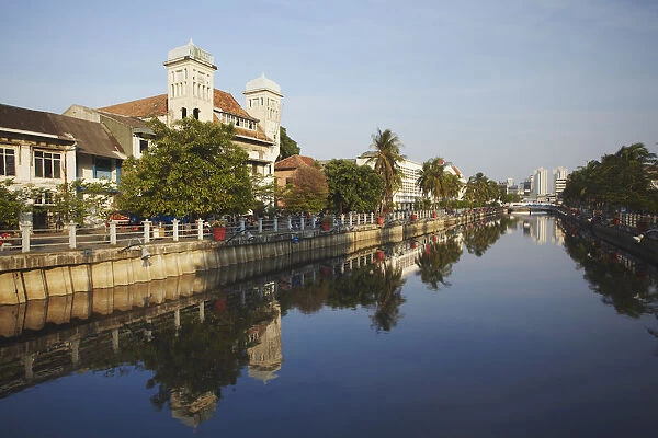 Colonial buildings along canal of Kali Besar, Kota, Jakarta, Java, Indonesia