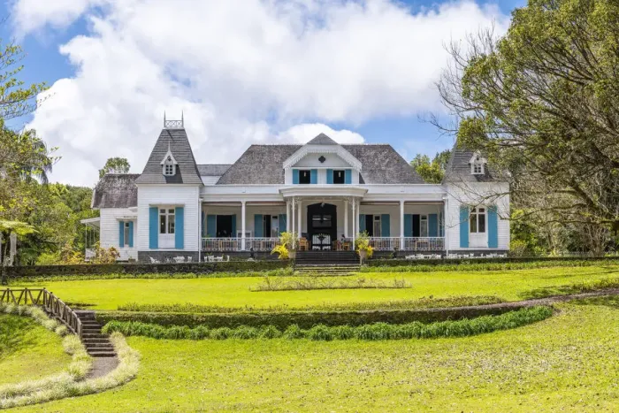 Framed Print : The colonial house Le Domaine des Aubineaux Framed Print : The colonial house Le Domaine des Aubineaux