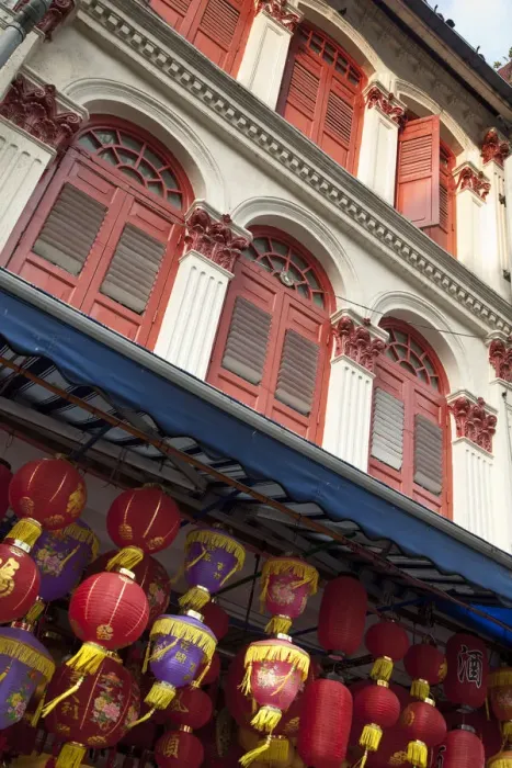 Framed Print : Colonial shop houses, China Town, Singapore