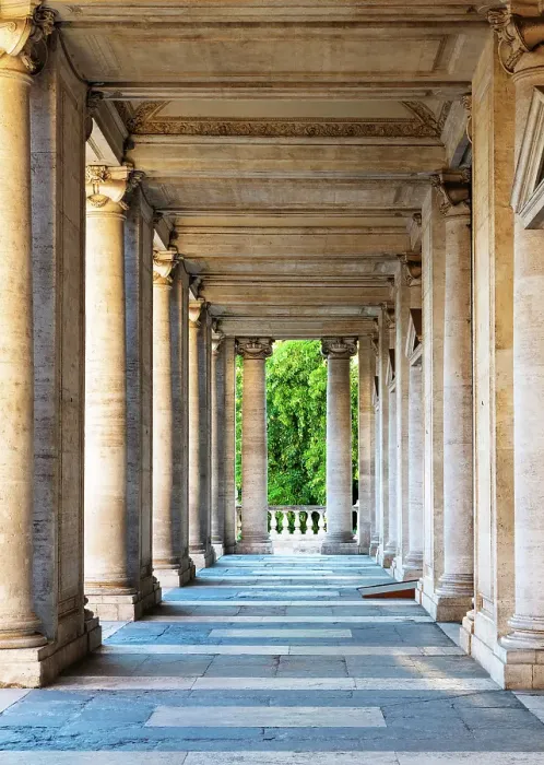 Framed Print : The colonnade of the Palazzo Nuovo, one of the buildings of the Capitoline Museums (Musei Capitolini), Rome, Italy Framed Print : The colonnade of the Palazzo Nuovo, one of the buildings of the Capitoline Museums (Musei Capitolini), Rome, Italy