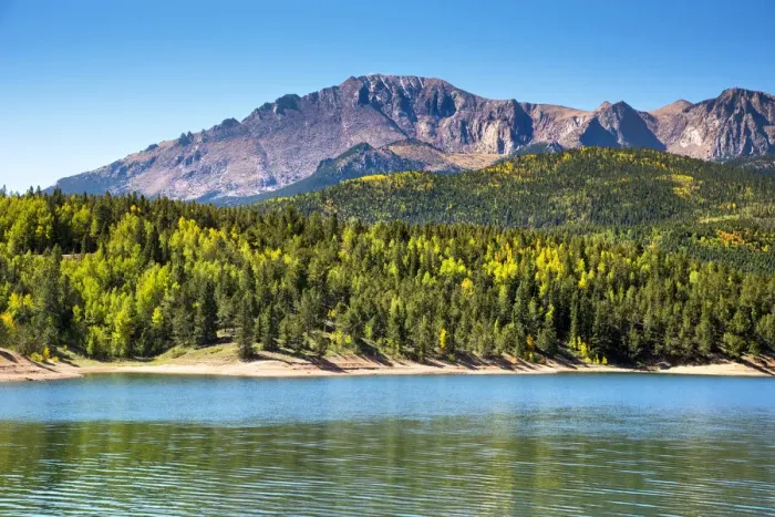 Framed Print : Colorado, Pikes Peak, National Historic Landmark, Autumn, Aspen Trees, Rocky Mountains Framed Print : Colorado, Pikes Peak, National Historic Landmark, Autumn, Aspen Trees, Rocky Mountains