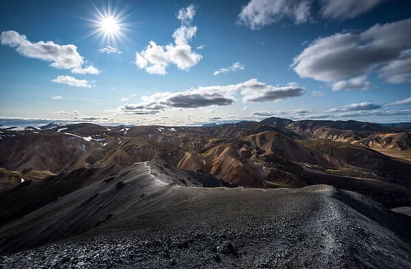 Colored mountains with some snow in highlands of Iceland, Landmannalaugar, Iceland