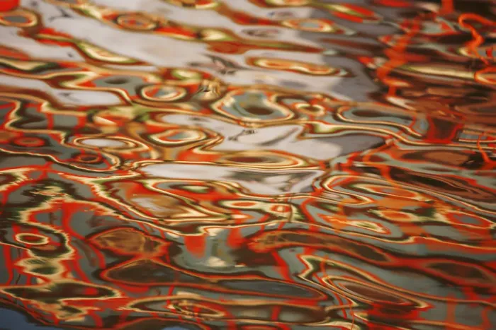 Framed Print : Colored reflections in the waters of the Ganges. Varanasi, India Framed Print : Colored reflections in the waters of the Ganges. Varanasi, India