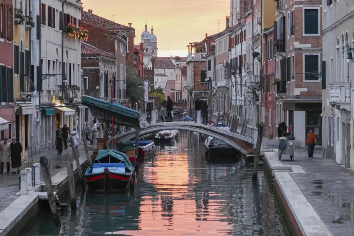 Framed Print : Colorful Evening over the Rio San Barnaba, Venice, Veneto, Italy Framed Print : Colorful Evening over the Rio San Barnaba, Venice, Veneto, Italy