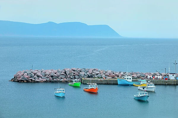 Colorful fishing boats in harbour