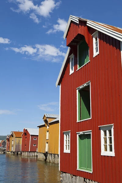 Colorful Fishing Warehouses, Mosjoen, Nordland, Norway