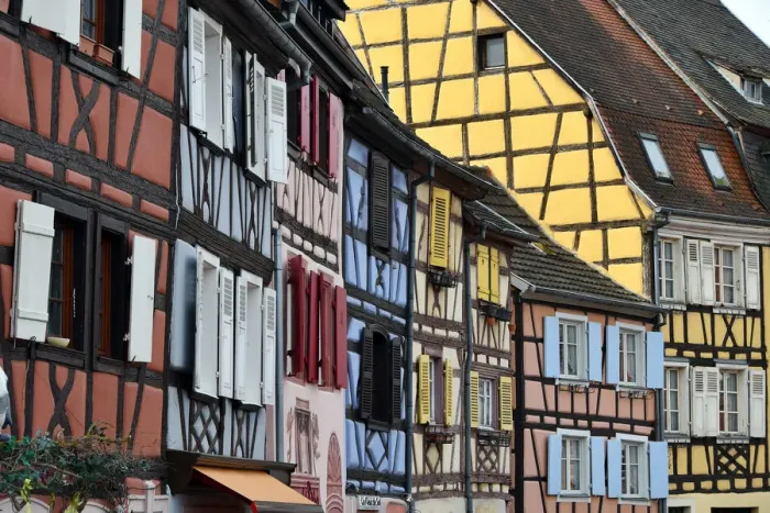 Framed Print : Colorful half timbered houses, Colmar, France Framed Print : Colorful half timbered houses, Colmar, France