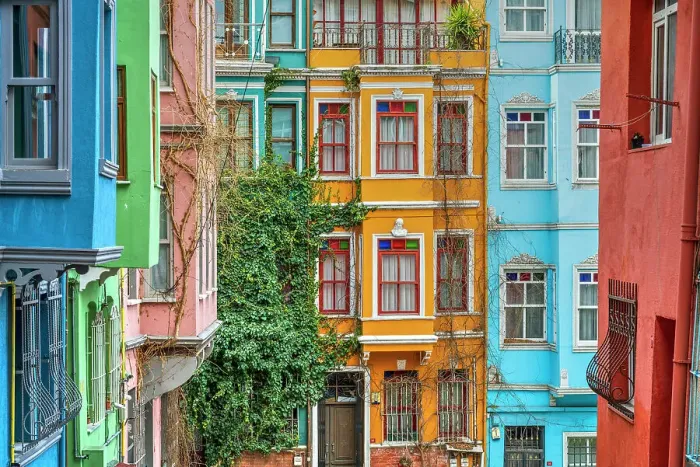 Framed Print : Colorful houses, Balat district, Istanbul, Turkey Framed Print : Colorful houses, Balat district, Istanbul, Turkey