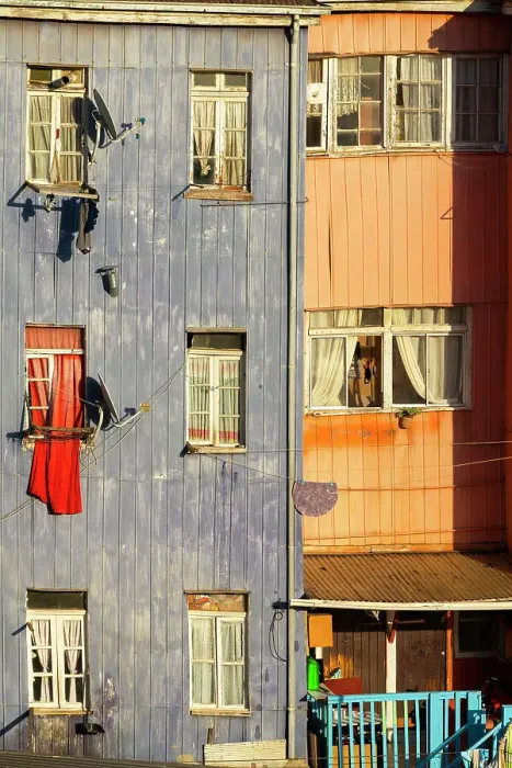 Framed Print : Detail of colorful houses, Cerro Bellavista, Valparaiso, Valparaiso Province, Valparaiso Region, Chile Framed Print : Detail of colorful houses, Cerro Bellavista, Valparaiso, Valparaiso Province, Valparaiso Region, Chile