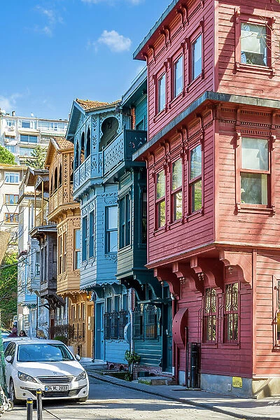 Colorful houses in Kuzguncuk neighborhood, Uskudar, Istanbul, Turkey