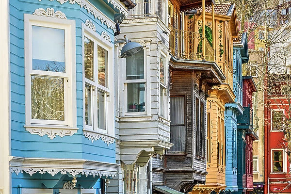 Colorful houses in Kuzguncuk neighborhood, Uskudar, Istanbul, Turkey