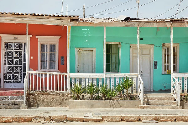 Colorful houses in Puerto Eten, Chiclayo, Lambayeque, Peru