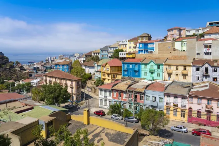 Framed Print : Colorful houses in town on sunny day, Cerro San Juan de Dios, Valparaiso, Valparaiso Province, Valparaiso Region, Chile Framed Print : Colorful houses in town on sunny day, Cerro San Juan de Dios, Valparaiso, Valparaiso Province, Valparaiso Region, Chile
