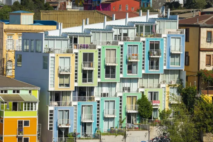 Framed Print : Colorful modern residential building, Cerro Yungay, Valparaiso, Valparaiso Province, Valparaiso Region, Chile Framed Print : Colorful modern residential building, Cerro Yungay, Valparaiso, Valparaiso Province, Valparaiso Region, Chile