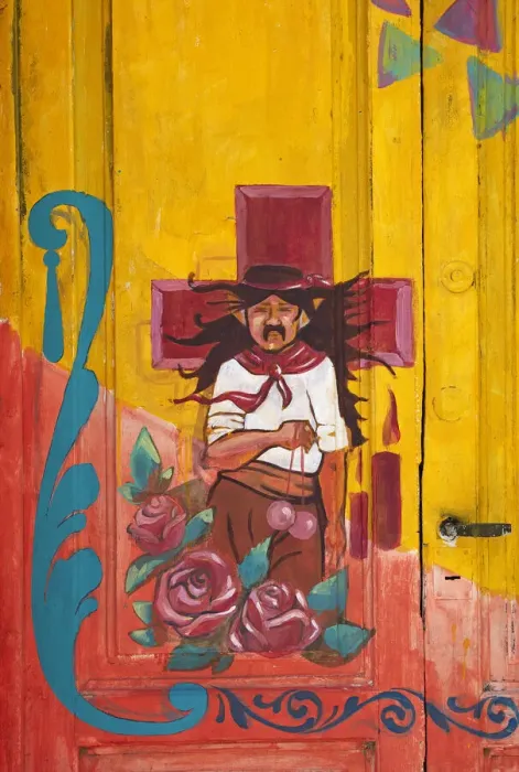 Framed Print : A colorful painting of the famous Gauchito Gil