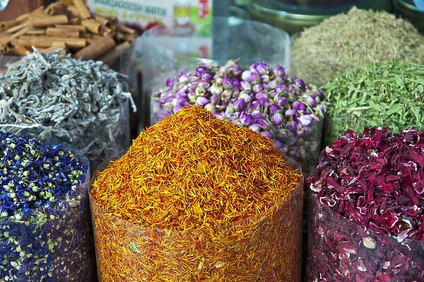Colorful spices, Spice Souk, Deira, Dubai, United Arab Emirates