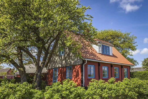 Colorful summer house in Snogebaek, Bornholm, Denmark