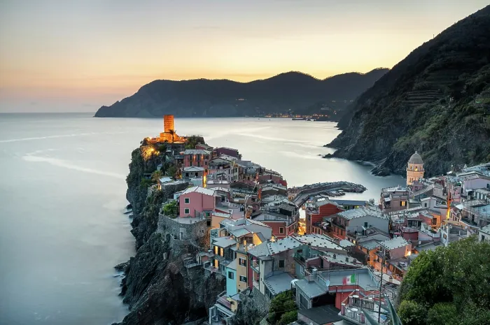Framed Print : The colorful village of Vernazza at sunset, Cinque Terre, La Spezia district, Liguria, Italy Framed Print : The colorful village of Vernazza at sunset, Cinque Terre, La Spezia district, Liguria, Italy