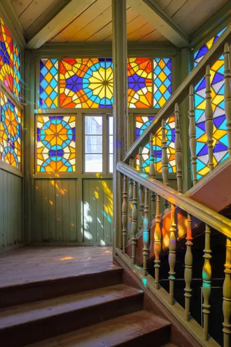 Framed Print : Colorful windows in the starwell of a historic Georgian home, Tbilisi (Tiflis), Georgia Framed Print : Colorful windows in the starwell of a historic Georgian home, Tbilisi (Tiflis), Georgia