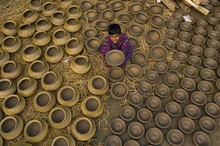Framed Print : Coloring of clay pots, Bogura, Bangladesh Framed Print : Coloring of clay pots, Bogura, Bangladesh