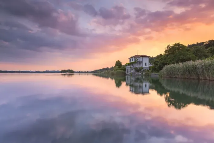 Framed Print : Colors reflections of lake Pusiano at sunset, Pusiano, Como province, Brianza, Lombardy Framed Print : Colors reflections of lake Pusiano at sunset, Pusiano, Como province, Brianza, Lombardy