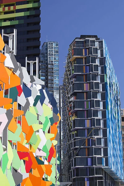 Colourful apartment blocks, Melbourne, Victoria, Australia