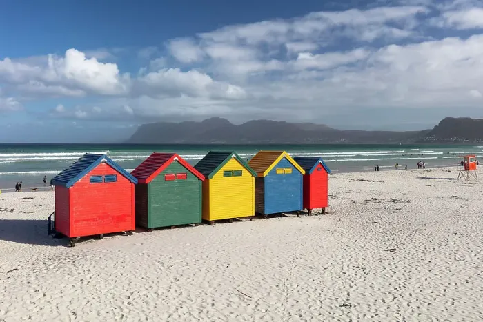 Framed Print : Colourful beach huts, Muizenberg, Cape Town, Western Cape, South Africa Framed Print : Colourful beach huts, Muizenberg, Cape Town, Western Cape, South Africa